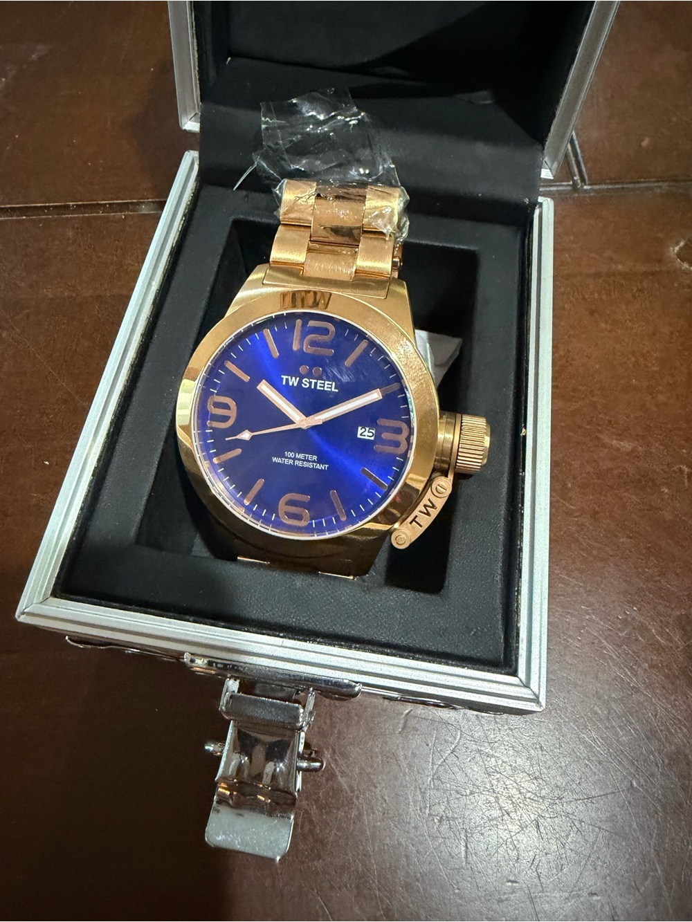 TW Steel Gold and Blue Men's Bracelet Watch